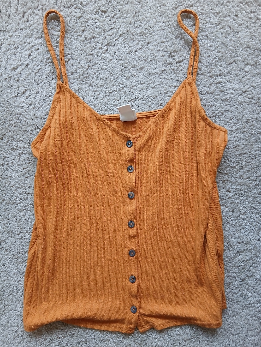 H&M Ribbed Button-Front Tank Top